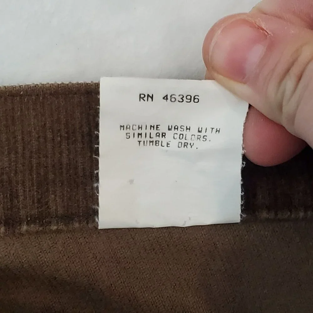 Vintage Brown Corduroy Straight‎ Leg Pants Rockabilly Retro Roebucks 34 X 30